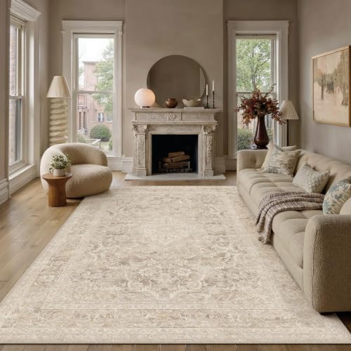HUGEAR Beige 6x9 Area Rugs for Living Room Washable Rug Carpet by HUGEAR