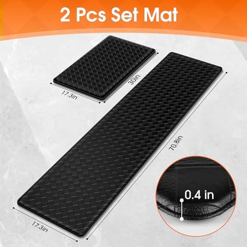 TranquilRelax Kitchen Mats, Cushioned Mats with Extra-Long Runner, Black - Image 2