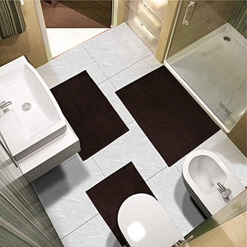 Urvoix Bathroom Rugs Set - 3 Pieces Ultra Soft Non-Slip Bath Mats Set - Image 2