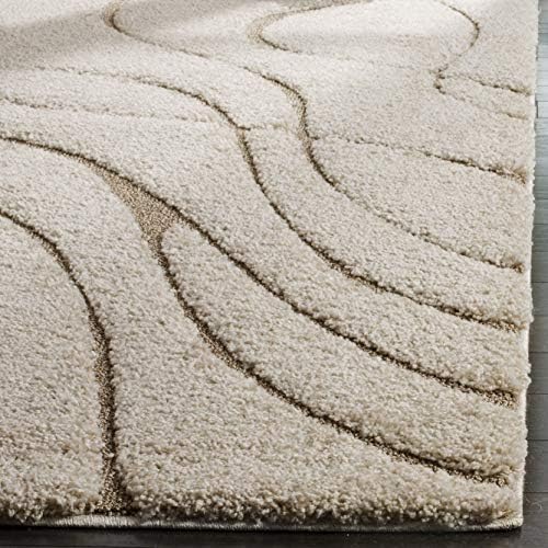 SAFAVIEH Oval Rug 8x10 - Florida Shag Collection- Large - Abstract Design, Cream & Beige, Non-Shedding & Easy Cleaning, Plush Thick Pile, Ideal for Living Room, Bedroom, Dining Space (SG471-1113) - Image 5