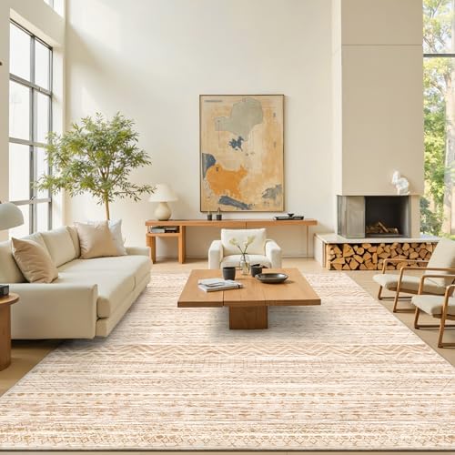 Miukiki 10x14 Area Rugs for Living Room Non Slip Washable Rug Beige - Image 7