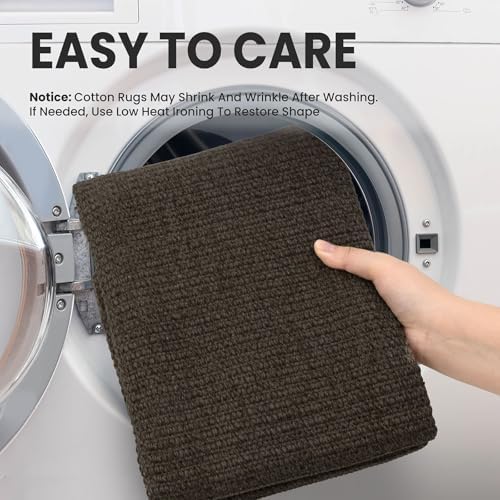 EARTHALL Washable Runner Rug, Non Slip Hall Runner, 3x10 Ft, Taupe/Coffee - Image 3