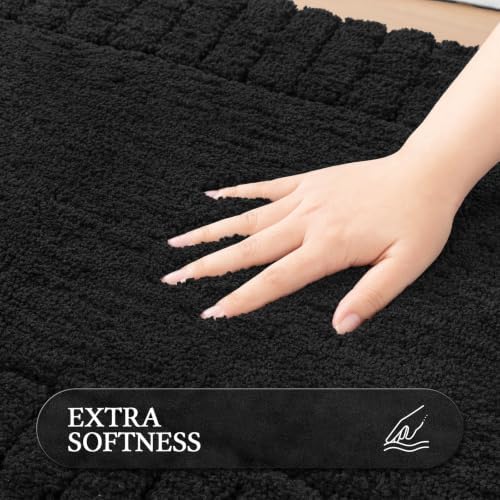 Pauwer Bathroom Rugs Sets 2 Piece, Non Slip Plush Bath Mats, Dark Grey - Image 3