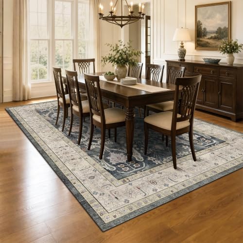 Area Rug Living Room Rugs 5x7 Washable Floral Rug - Image 4