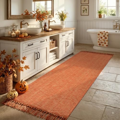 Collive Fall Bathroom Runner Rug, 2.6' x 7' Washable Long Kitchen Rugs by Collive