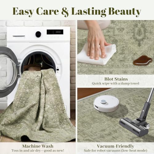Homemate Washable Rug 9x12 Area Rugs - Vintage Rugs for Living Room - Image 5