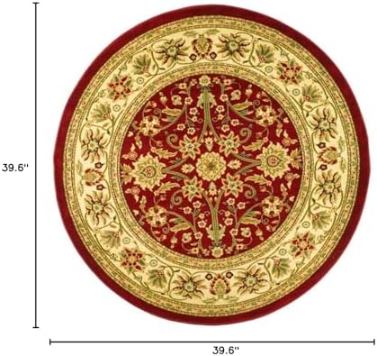 SAFAVIEH Lyndhurst Round Rug 3'3", Red & Ivory LNH212F - Image 2