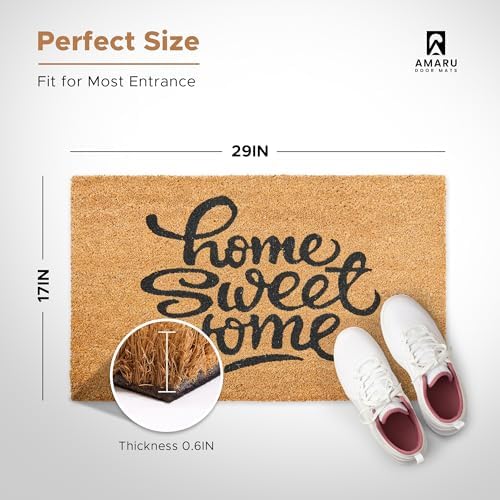 Coir Welcome Mat, Non-Slip, Sweet Home, 17 x 29 in - Image 3