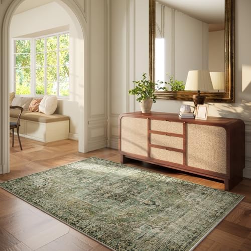 Machine Washable Throw Rugs for Entryway: Door Mat Indoor Entrance 4x6 Small Rug Stain Resistant Non-Slip Low Pile Soft Carpet for Kitchen Front Door Indoor Entrance Entry Bedroom - Image 5