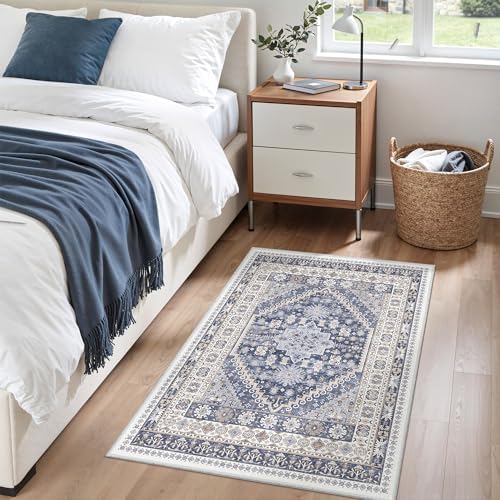 zesthome 2x3 Rug Non Slip, Small Washable Entryway Rug,Blue by Zesthome