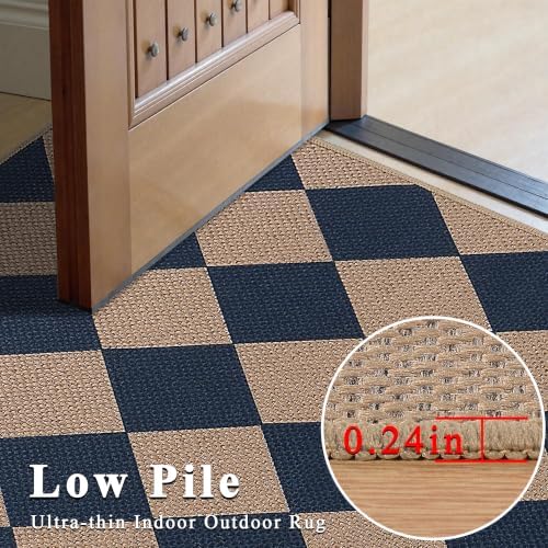 Easy Jute Kitchen Rug 2x3 Front Door Mat Washable Non Slip Entryway Rug Farmhouse Neutral Low Pil Carpet for Entryway Proch Doorway - Image 5