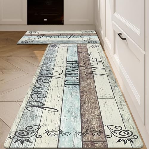 HEBE Anti Fatigue Kitchen Mat Set of 2, Cushioned Kitchen Mats for Floor by HEBE