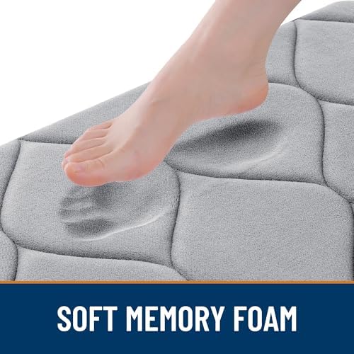 Smiry Memory Foam Bath Mat 47x24, Ultra Soft Absorbent Bathroom Rugs - Image 2