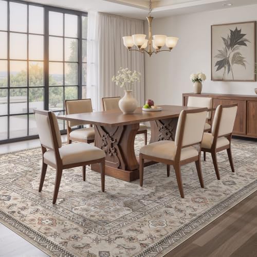 EIEIHOUSE 7x10 Area Rug Washable Vintage Rugs for Living Room Brown/Multi - Image 5