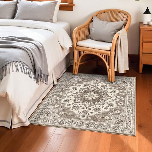 3x3 Washable Rug: Small Rugs for Kitchen Bedroom Bedside Bathroom Nursery - Image 3