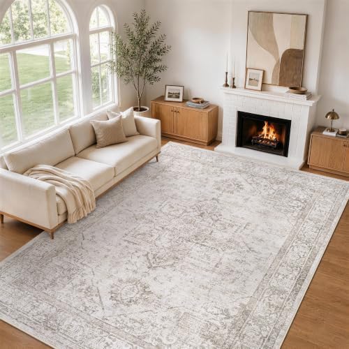4x6 Washable Area Rugs for Bedroom Beige Brown Non-Slip Rug by Unknown