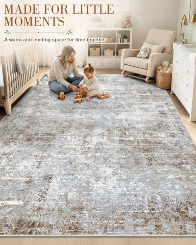 OLANLY 5x8 Washable Area Rug, Soft Non Slip Carpet for Bedroom Living Room - Image 4