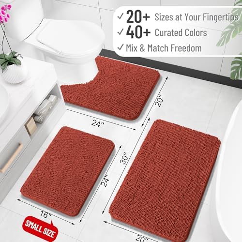 OLANLY Small Bathroom Rugs 30x18, Extra Soft Absorbent Chenille Bath Rugs - Image 2