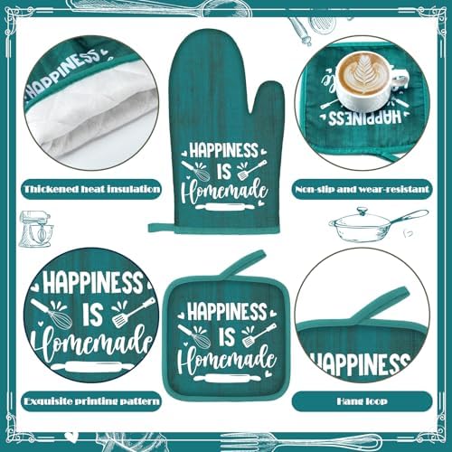 Fourluoo 10 Pcs Vintage Teal Kitchen Decor and Accessories Set - Image 6