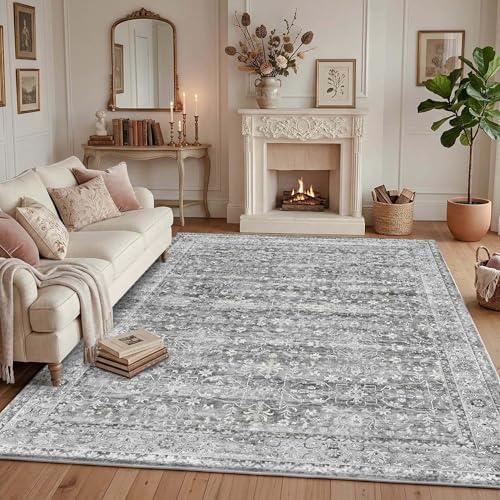 8x10 Area Rugs for Living Room Netural Washable Large Grey Rugs - Image 2