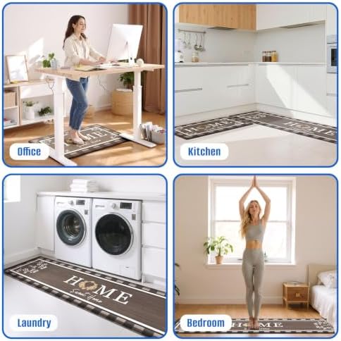 Kitchen Mats 2PCS, Anti Fatigue Rugs, 17.3x30+17.3x70in, Brown - Image 6
