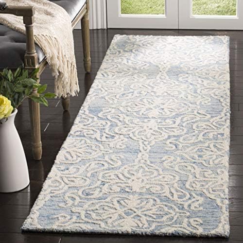 SAFAVIEH Blossom Collection 2' 3" x 6' Blue/Ivory BLM112M Handmade Premium Wool Entryway Foyer Living Room Bedroom Kitchen Runner Rug by Unknown