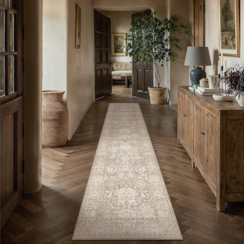 HUGEAR Hallway Runner Rugs 2x10 Beige Vintage Rug - Image 2