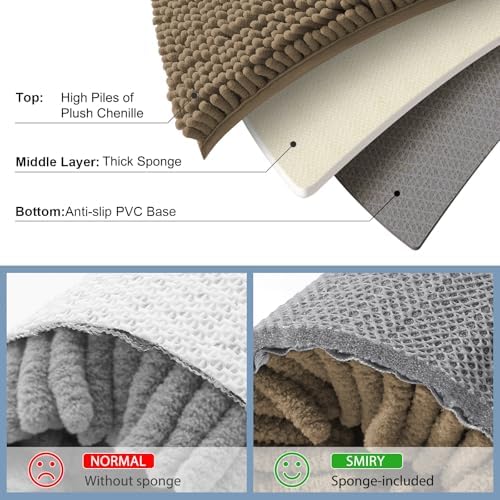 Smiry Toilet Rugs U-Shaped 24x20, Extra Soft Absorbent Contoured Bath Mat - Image 5
