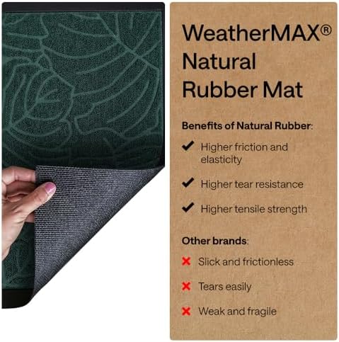 GORILLA GRIP WeatherMAX Door Mat, Indoor Outdoor Use, 58x34, Green Palm - Image 6