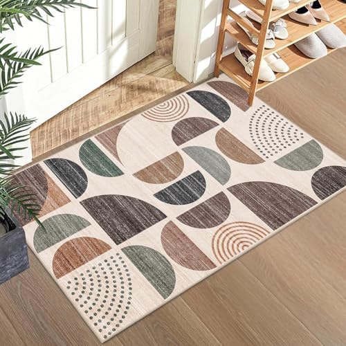 MUJOO Small Rug Washable,2x3 Area Rugs Non Slip Modern Abstract - Image 3