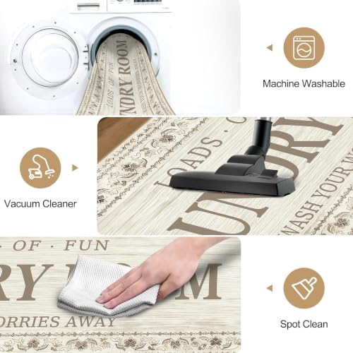 Soft Laundry Room Rug Runner, 20"x60", Washable, Non-Slip Thick Mat - Image 4