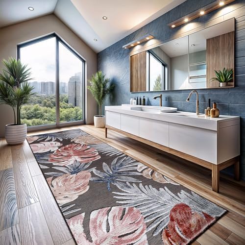 CAMILSON Runner Outdoor Rugs Oriental Retro Traditional Floral Medallion Area Rug 2x7 Non-Shedding Stain Resistant Indoor Carpet for Bathroom Hallway Kitchen Office (2 x 7 / Brown) - Image 5