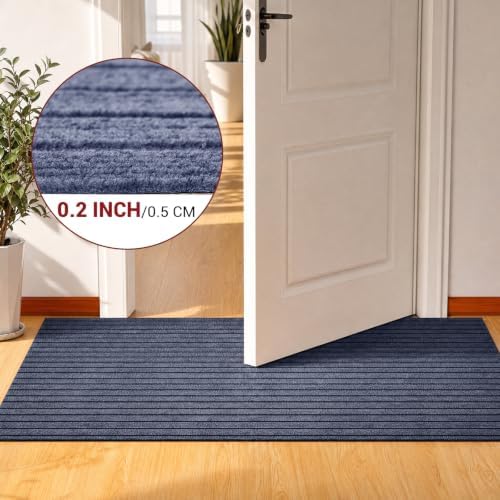 DAKKIONY Striped Runner Rug, Non-Slip Rubber Backing, Gray, 3 x 15 Ft - Image 3