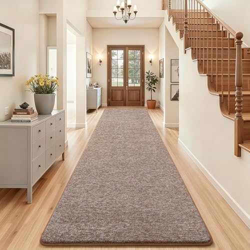 AROGAN 3x10 Runner Rug for Hallway, Long Runner Rugs Non Slip, Matte Brown - Image 7