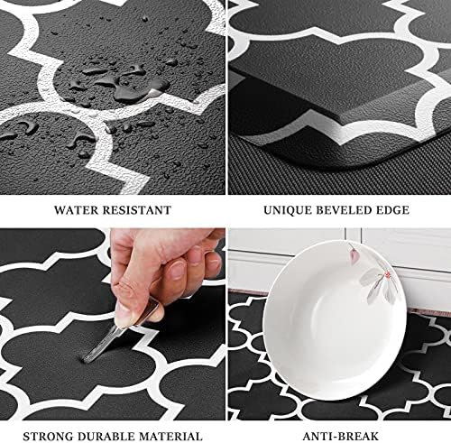 WISELIFE Kitchen Mats and Rugs Cushioned Anti-Fatigue, 17.3"x 28", Black - Image 4