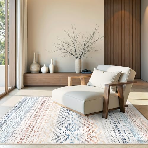 Miukiki 4x6 Washable Area Rug Non Slip Rug for Living Room Multi by Miukiki