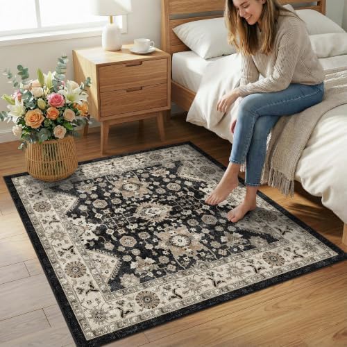 Washable 4x4 Square Entry Rug: Rugs for Kitchen Bedroom Entryway Bathroom - Image 4