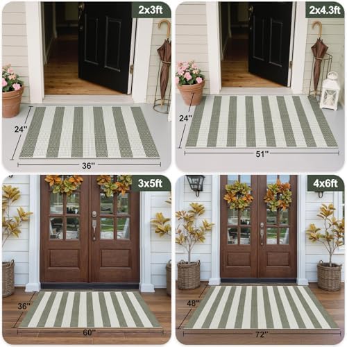 OJIA Outdoor Rug 3'x5' Washable Entryway Rugs Front Door Mat Porch Rug - Image 4