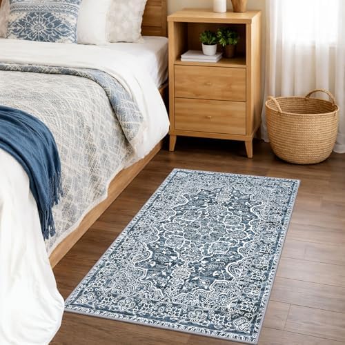 KUTA Entryway Rugs Indoor Washable Small Area Rug 2x3 Blue Entrance Carpet - Image 5