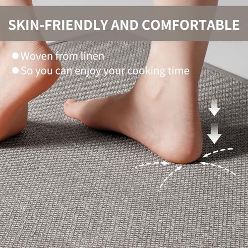 YDKGL Long Kitchen Runner Rugs Kitchen Mat Non Slip Washable Gray 17"x59" - Image 6