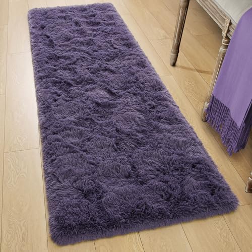 Tepook Purple Soft Runner Rugs for Bedroom 2x6 ft with Rubber Backing - Image 4