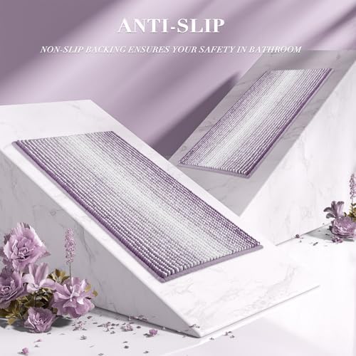 BSICPRO Bathroom Rugs Sets 2 Piece, Non Slip Bath Mats, Lavender Purple - Image 3
