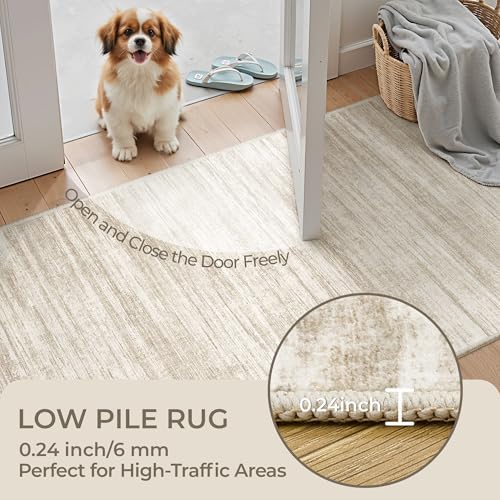 2'6 x 8' Runner Rug Non Slip,Washable Kitchen Rugs,Brown - Image 6