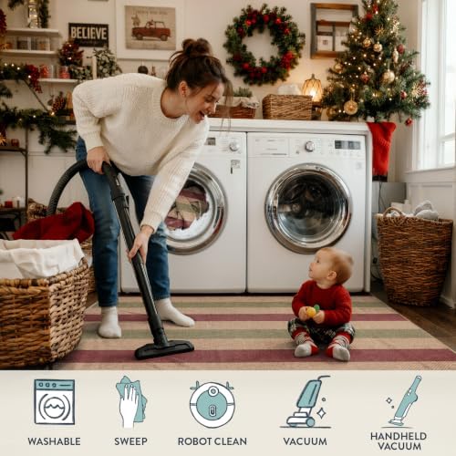 Lahome Christmas Striped Kitchen Runner Rug, 2x8 Decor Rugs for Entryway - Image 6