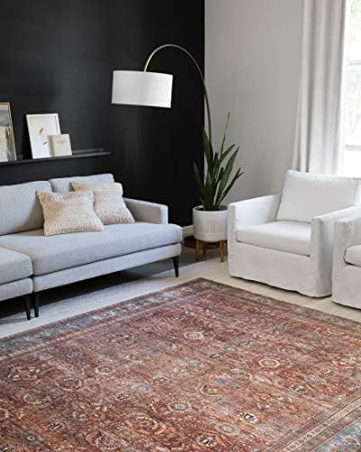 Loloi Layla Brick/Blue 18" x 18" Sample Rug - Image 2