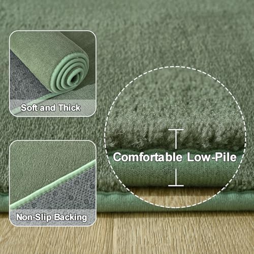 Amearea Sage Green Area Rugs for Bedroom Living Room, 5x8 Memory Foam Rug - Image 3