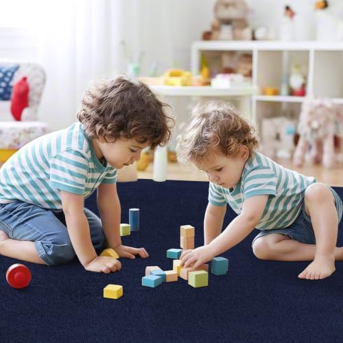 ISEAU 5x7 Rug for Living Room, Soft Memory Foam Carpet with Upgraded Non-Slip Silicone-Grip Bottom, Fluffy Shaggy Machine Washable Rugs for Living Room Kids Boys Girls Dorm Playroom, Navy Blue - Image 7