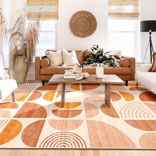 MUJOO Area Rug 6x9,Washable Rugs Non Slip Modern Abstract Boho Large - Image 3