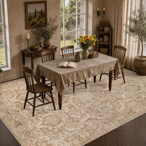 9x12 Area Rugs Living Room: Washable Vintage Rug for Bedroom - Image 3