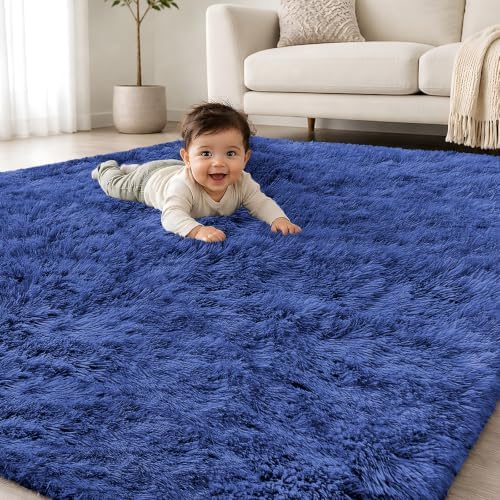 Smiry Area Rugs for Living Room Bedroom 6x9 ft, Fluffy Washable Carpet by Smiry